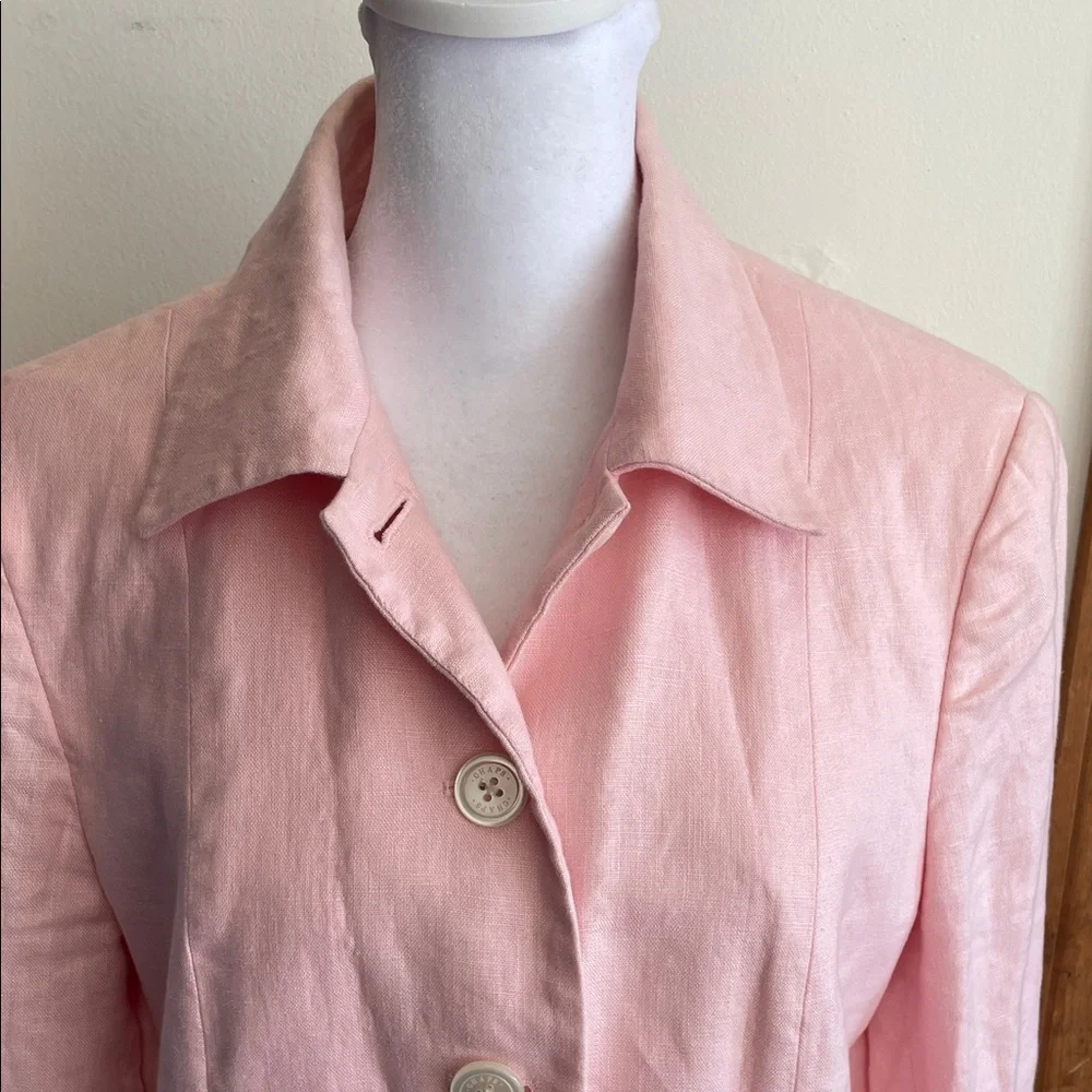 CHAPS Soft Pink Women's Linen Lined Jacket 10 - Picture 6 of 17